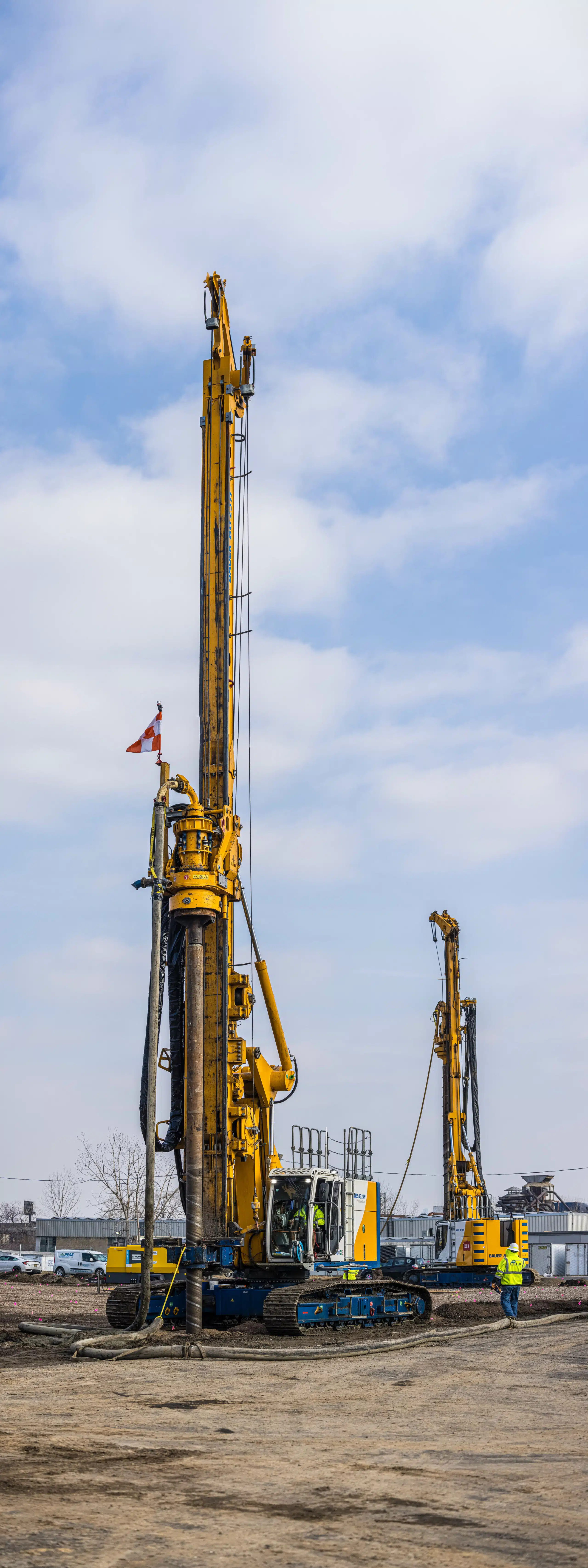 CMC Rigid Inclusion RIg Ground improvement project by Menard USA, leading geotechnical contractors.
